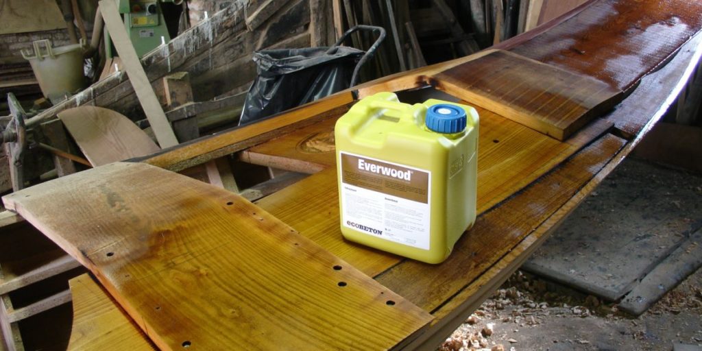 Everwood preservative applied to wood surfaces